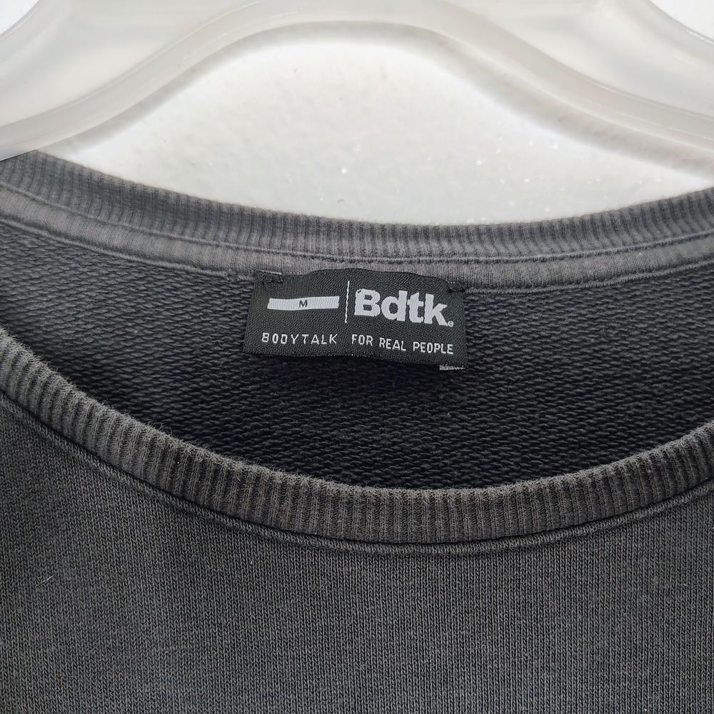 Bdtk Bodytalk Gray Cropped Sweatshirt Drawstring Hem Size M European Brand - Picture 6 of 14